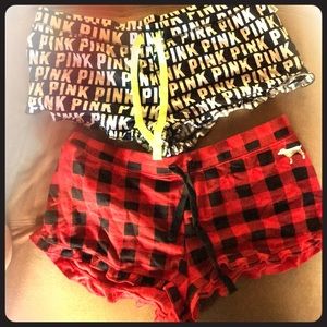 2 PINK pajama bottoms